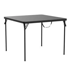 COSCO XL 38.5" Fold-in-Half Card Table W/ Handle, Black, Indoor & Outdoor, Portable, Wheelchair Accessible, Camping, Tailgating, & Crafting Folding Table
