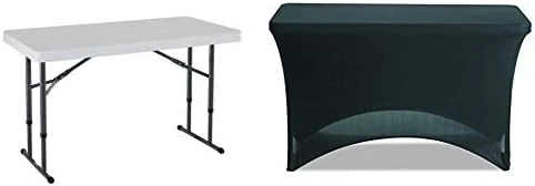 LIFETIME 80160 Commercial Height Adjustable Folding Utility Table, 4 Feet, White Granite - Image 8