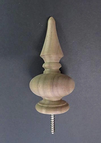 Wood Finial. 4 1/8Hx 2Wx 1.5 Base. Choice: Oak Cherry Maple Mahogany Walnut #34 (Red Oak) - Image 3