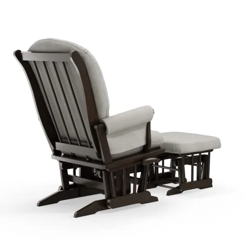 Dutailier Adele 0369 Glider Multiposition-Lock Recline With Ottoman (Espresso/Light Grey - Image 3