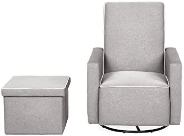Relax A Lounger Lyndon Glider Chair With Ottoman, Taupe - Image 7