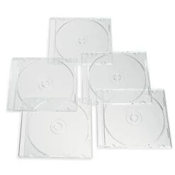 Verbatim CD DVD Blu-Ray Clear Slim Jewel Cases, 5.2 Mm – 25 Pack