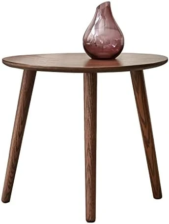 Fancyarn Prague End Table - Round End Table With 3 Legs, 100% Natural Solid Wood Side Table For Living Room, Eco-Friendly Painted Small End Table For Bed Room Kid's Room Sofa Patio, Simple Assembly - Image 7