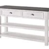 Martin Svensson Home Monterey Solid Wood Sofa Console Table White With Grey Top