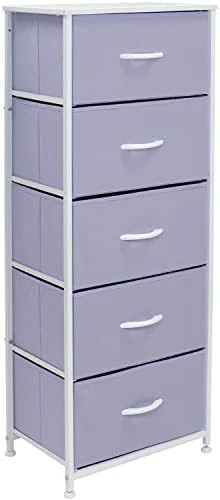 Sorbus Dresser Storage Tower, Organizer Drawers For Closet Boys & Girls Bedroom Bedside Furniture, Chest For Home, College Dorm, Steel Frame, Wood Top, Tie-dye Fabric Bins (4-Drawer, Blue/Pink/Purple) - Image 14
