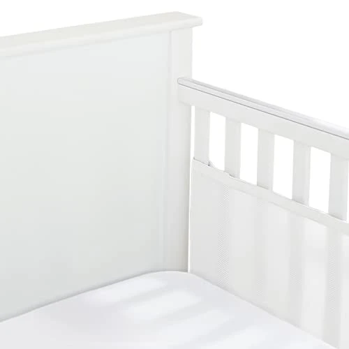 BreathableBaby Breathable Mesh Crib Liner β Classic Collection β White β Fits Full-Size Solid End Cribs Only β Anti-Bumper