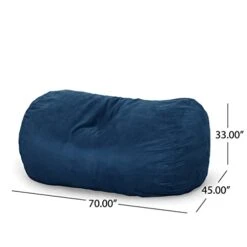 Great Deal Furniture Haley 6 Ft Faux Suede Microfiber Bean Bag (Blue)