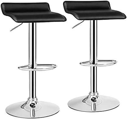 Casart Bar Stools Set Of 4 Adjustable Swivel Pu Leather Backless Stool With Air-Lift Handle, Footrest, Chrome Base, Modern Style For Living Room, Kitchen And Bar, Counter Height Pub Chairs (White) - Image 8