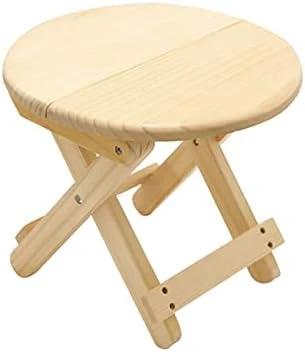 KTOL Solid Wood Folding Step Stool,Wooden Plant Stand Vanity Stool Portable Round Footrest For Kitchen Bedroom Living Room Bathroom-A (3r5b1-001) - Image 6