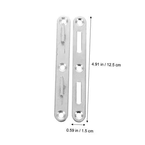 Veemoon 4 Sets Bed Rail Fasteners Metal Railing Metal Brackets Carassosories Twin Bed Extender Metal S Hooks Furniture Bed Hardwares Pedals Iron Metal Silver Metal Bed Frame - Image 4