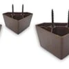Set Of 4 Universal Dark Brown Plastic Furniture Triangle Legs - Sofa/Couch/Chair