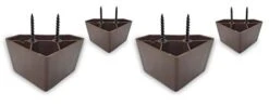 Set Of 4 Universal Dark Brown Plastic Furniture Triangle Legs - Sofa/Couch/Chair