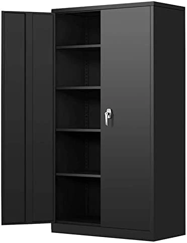 Greenvelly Metal Storage Cabinet, Locking Steel Storage Wardrobe Cabinet, Employees Locker Closet Tool Cabinet With Hanging Rod&4 Locker Shelf For Garage Mounted Storage System, Gym, Home Office - Image 7