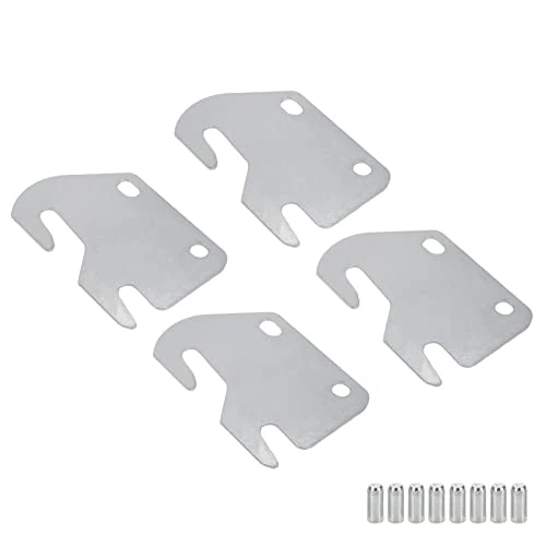 FarBoat 4Pcs Bed Rail Bracket Iron Plates 2 Hooks With Positioning Pegs Heavy Duty For Bed Frames Headboard Footboard (3.3 X 2.3 Inches)