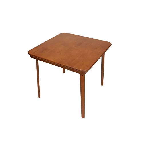 STAKMORE Straight Edge 32" Square Folding Card Table, Cherry Finish - Image 5
