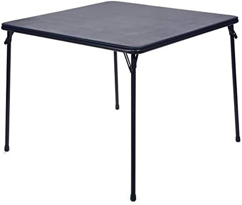 XL Series Square Folding Card Table (38") - Easy-to-Use Collapsible Legs For Portability And Storage - Vinyl Upholstery For Convenient Cleaning - Steel Construction, Wheelchair Accessible (Black) - Image 4