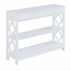 Convenience Concepts Diamond 1 Drawer Console Table, White