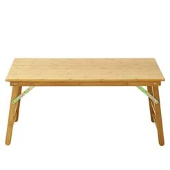 UNICOO - Bamboo Rectangular Folding Table Children's Art Craft Study Activity Table, Picnic Table, And Entertainment Table. (Table Only)