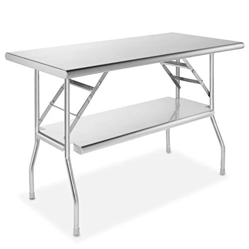 GRIDMANN Stainless Steel Folding Table 48 X 24 Inch, NSF Kitchen Prep & Work Table - Image 5