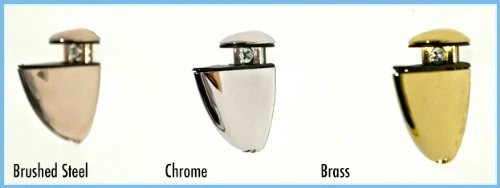 Spancraft 6" X 21" Glass Shelf - Brushed Steel Finish - Image 2