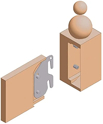 #10 Wooden Bed Rail Hook Plates, JOYCEMALL Set Of 2#10 Bed Rail Brackets Hook Plates With Pins Intended Replacement For Wooden Bed Headboard Footboard Frame - Image 3