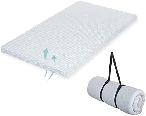 Hush Hutting 5" Memory Foam Crib Mattress, Dual Sided Waterproof Toddler Bed Mattress, Double-Layer Baby Mattresses For Infant And Toddler With Removable Bamboo Mattress Cover - White & Blue - Image 12