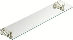 Moen YB5490CH Kingsley 20-Inch W X 5-Inch D Decorative Bathroom Vanity Glass Shelf,, Chrome