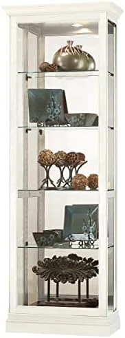 Howard Miller Brantley II Curio Cabinet 680-672 β Black Satin Finish, Vertical Home Decor, Four Glass Shelves, Five Level Display Case, No Reach Light, Sliding Doors - Image 8