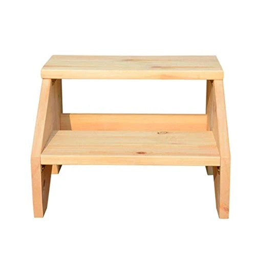 DINGZZ Step Stool Tier Wood Ladder, Design With Ladder, Stool And Storage Shelf, Multifunction Pine Wood Foldable - Image 4