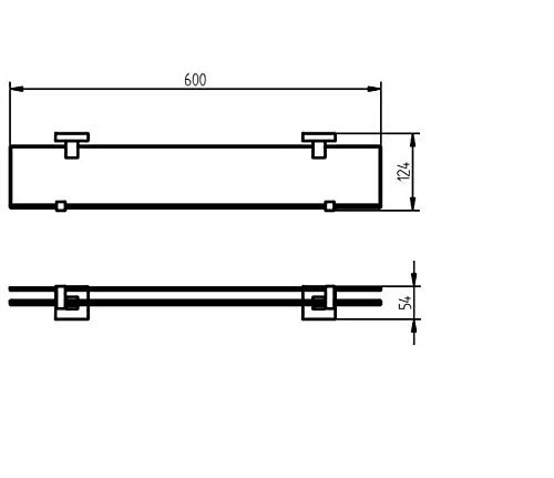 Mezzo 1118345 600 Mm Stainless Steel And Zinc Alloy Haceka Glass Shelf, Silver - Image 5