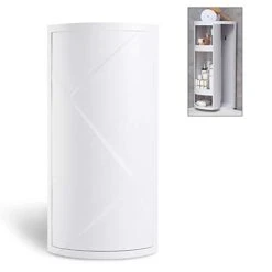 Bretoes Multifunction Bathroom Kitchen Corner Locker Cosmetic Storage Rack Cabinet Storage Shelf Rotating Triangle Shelf