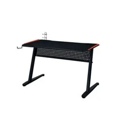 Benjara MDF Gaming Table With Cup And Controller Holders, Black