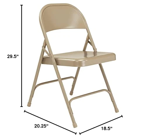 (4 Pack) National Public Seating 50 Series Choice All-Steel Folding Chair, Beige - Image 3