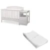 Delta Children Abby Convertible Crib 'N' Changer + Changing Pad And Cover [Bundle], Bianca