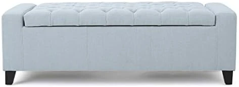 Christopher Knight Home Hikaru Fabric Storage Ottoman, Dark Grey Dimensions: 20.50”D X 51.00”W X 17.00”H - Image 10