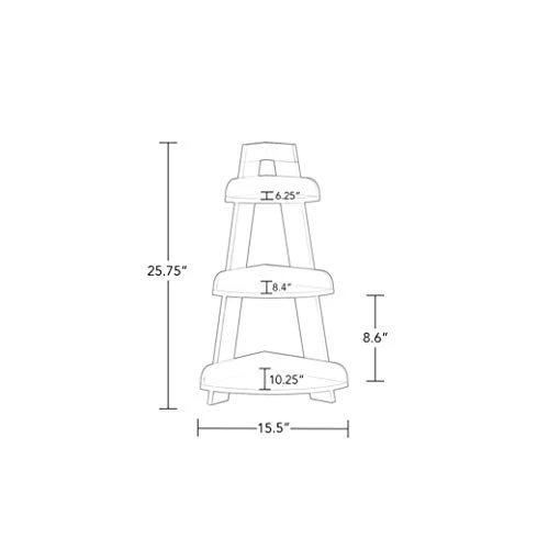 RiverRidge Kids Wall Corner Ladder Shelf, White - Image 2
