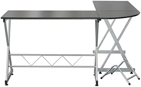 WYKDD L-Shaped Wooden Computer Desk Black - Image 7