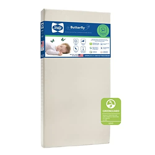 Sealy Butterfly Breathable Knit Waterproof Baby Crib And Toddler Mattress - CERTIPUR-US Certified Foam - Made In USA, 52"x28" - Image 5