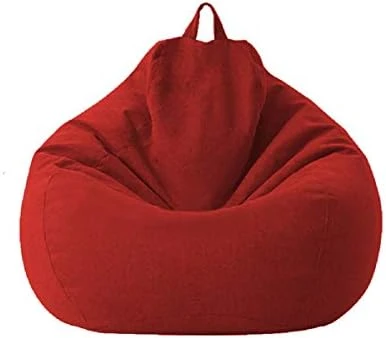 Classic Sofa Chairs Lazy Lounger Bean Bag Cover For Home Garden Lounge Living Room (Red, 100 * 120cm) - Image 8