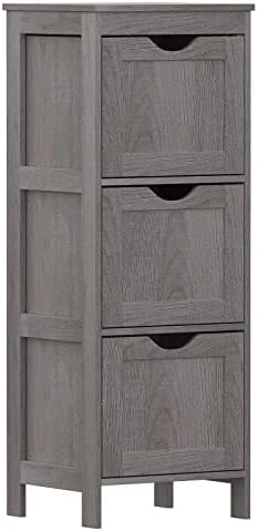 Reettic Narrow Bathroom Storage Cabinet With 3 Removable Drawers, DIY, Free Standing Side Storage Organizer For Bedroom, Living Room, Entryway, 11.8" L X 11.8" W X 35" H, White BYSG102W - Image 6