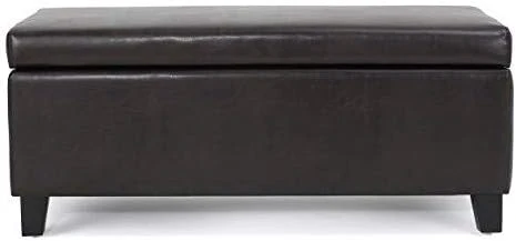 Christopher Knight Home Breanna Leather Storage Ottoman, Teal - Image 7