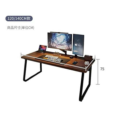 Computer Desk Desktop Game Table Bedroom Simple Office Student Table Study Family Table Without Chair (Color : D, Size : 120CM) - Image 2