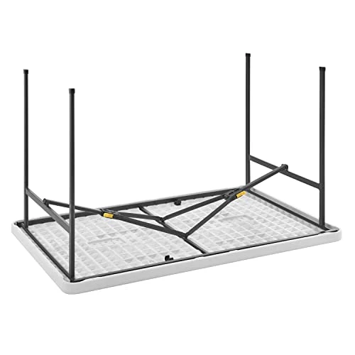 Living And More 4ft XL Straight Folding Utility Table, White, Indoor & Outdoor, Portable Desk, Camping, Tailgating, & Crafting Table - Image 5