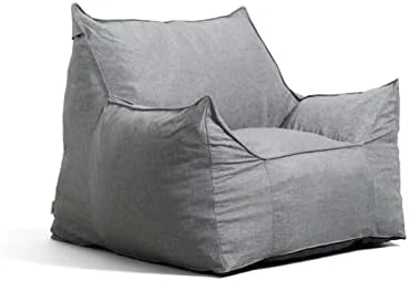Big Joe Imperial Fufton Foam Filled Bean Bag Sofa With Removable Cover, Gray Union, 5ft Giant - Image 7