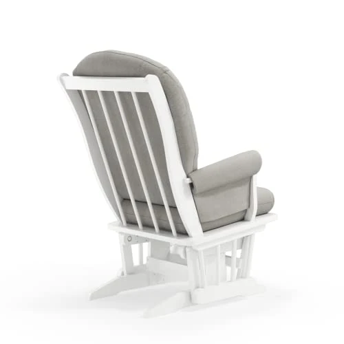 Dutailier Adele 0415 Wooden Glider Chair, White/Light Grey - Image 3