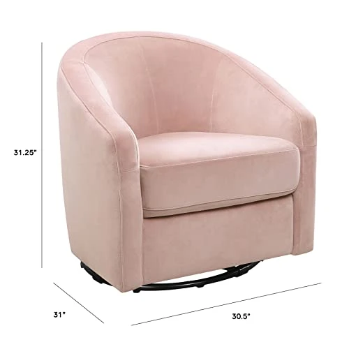 Babyletto Madison Swivel Glider In Blush Pink Velvet, Greenguard Gold And CertiPUR-US Certified - Image 4