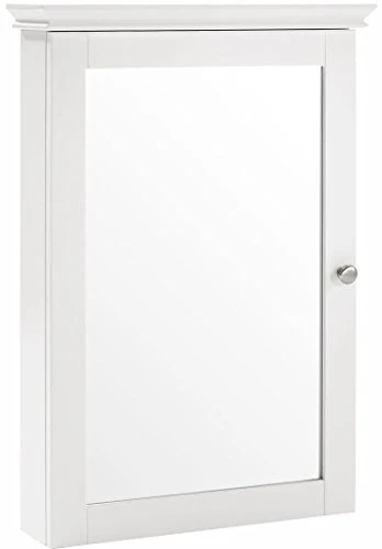 Crosley Furniture Lydia Mirrored Bathroom Wall Cabinet, White