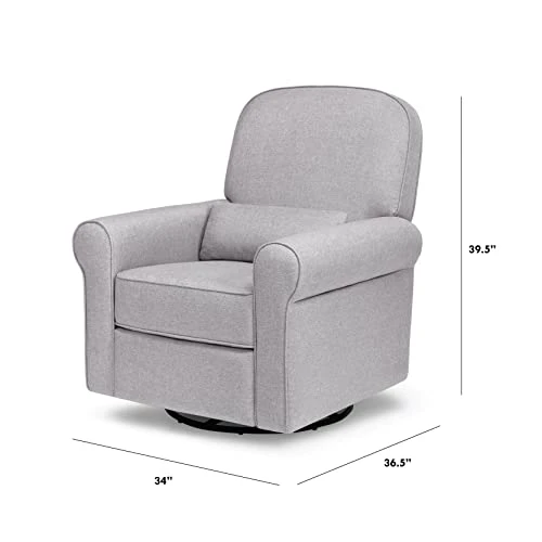 DaVinci Ruby Recliner And Swivel Glider In Misty Grey, Greenguard Gold Certified - Image 6