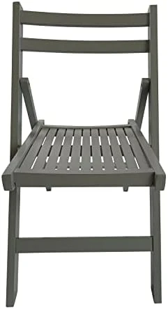 JLBENQIJL Set Of 4 Folding Chairs Poplar Wooden Slatted Seat For Dining Room Kitchen Balcony Wedding Occasion Events, Black - Image 6