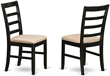 East West Furniture PFC-CAP-W Parfait Dinette Chairs - Ladder Back Solid Wood Seat Dining Chairs, Set Of 2, Cappuccino - Image 4